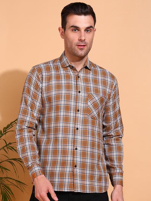 men checkered long sleeve regular fit casual shirt - 21750778 - Very Small Image - 1