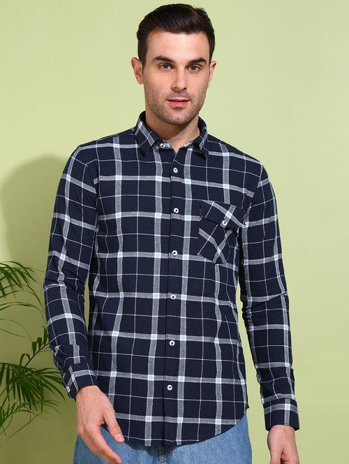 men checkered long sleeve regular fit casual shirt - 21750788 - Very Small Image - 1