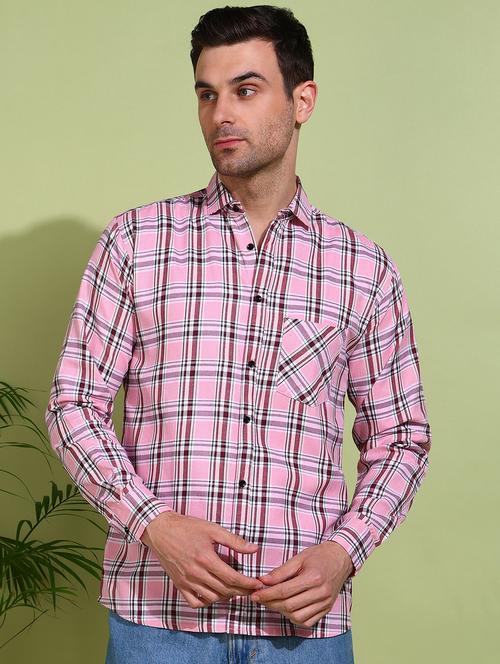 men checkered long sleeve regular fit casual shirt - 21750789 - Very Small Image - 1