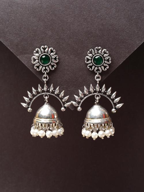 women oxidized jhumka earrings - 21750812 - Very Small Image - 1