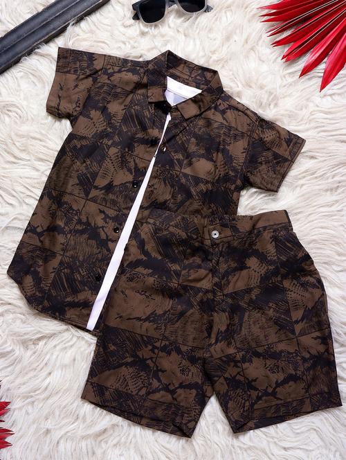 boys printed short sleeves co-ords set - 21750854 - Very Small Image - 1