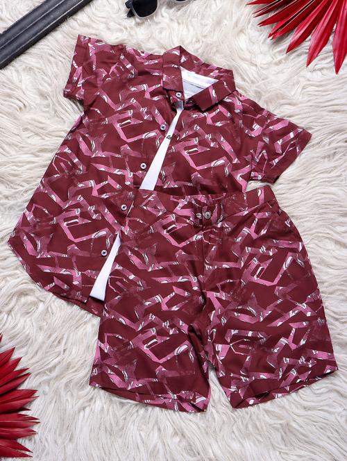 boys printed short sleeves co-ords set - 21750855 - Very Small Image - 1