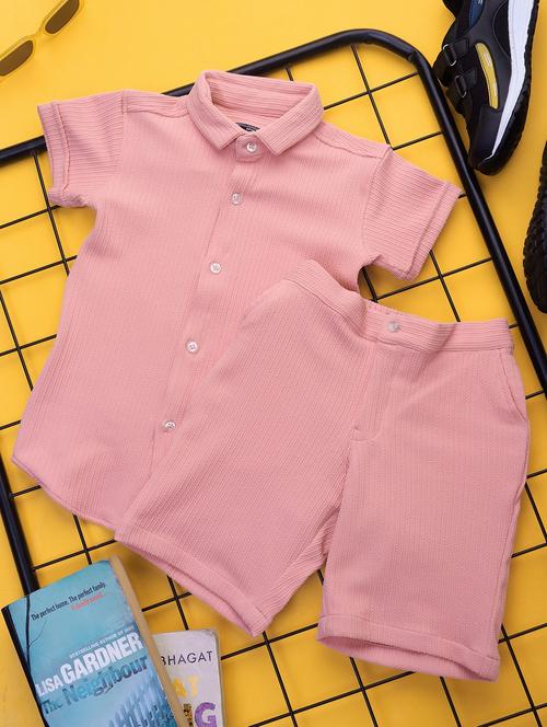 boys solid short sleeves co-ords set - 21750865 - Very Small Image - 1