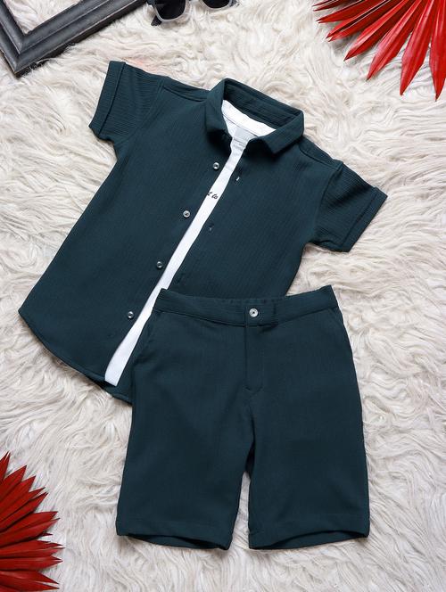boys solid short sleeves co-ords set - 21750866 - Very Small Image - 1