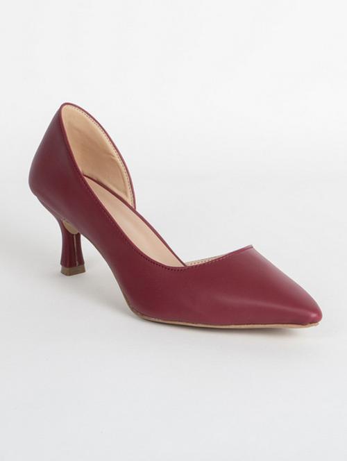 women maroon slip on pump - 21751143 - Very Small Image - 1
