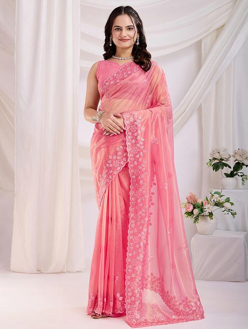 women embroidered party wear saree with blouse - 21753133 - Very Small Image - 1