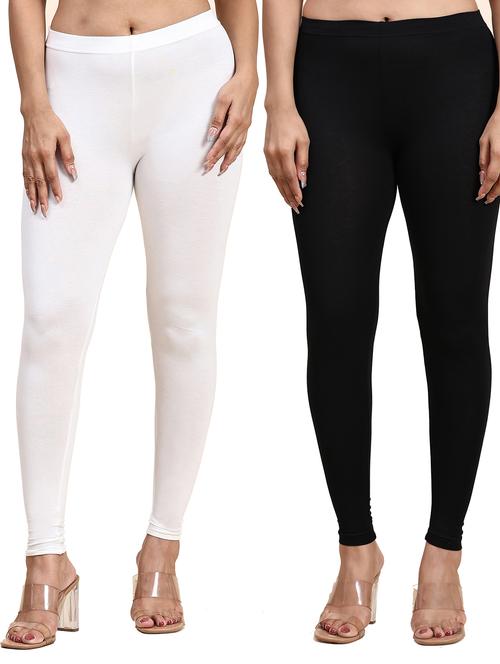 women pack of 2 solid mid rise legging - 21760434 - Very Small Image - 1
