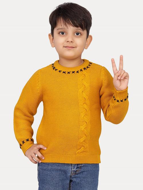 boys solid long sleeves regular sweater - 21761962 - Very Small Image - 1