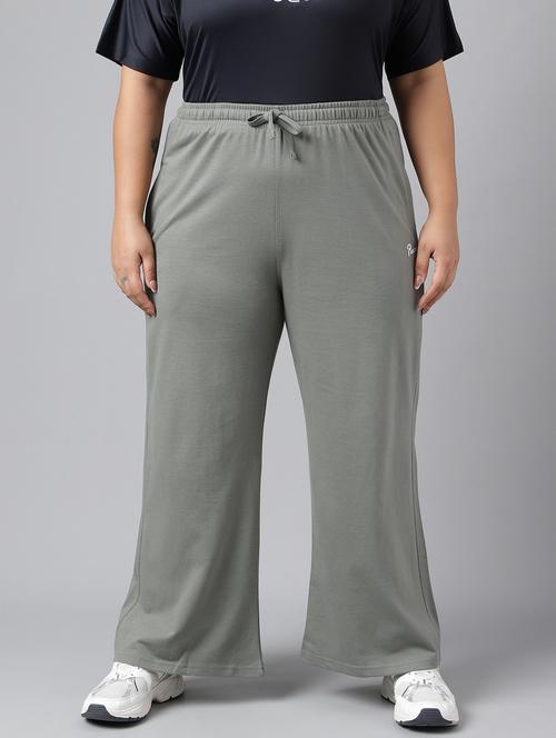 women plus size solid mid rise track pant - 21762245 - Very Small Image - 1