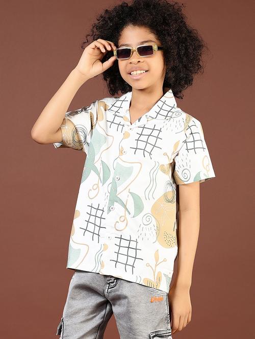 boys printed cuban collared short sleeve shirt - 21764302 - Very Small Image - 1