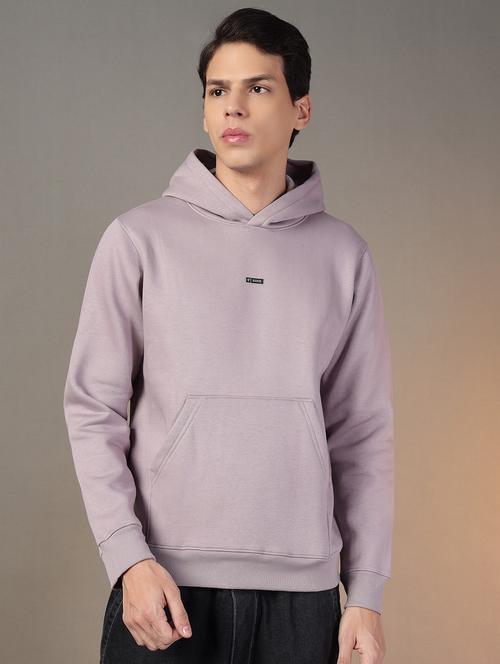men solid long sleeves hooded sweatshirt - 21764953 - Very Small Image - 1