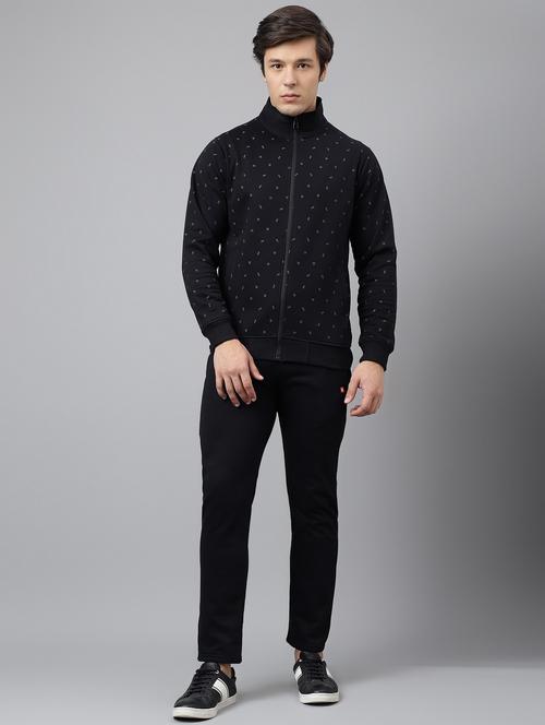 men printed stand collar full length track suit - 21765029 - Very Small Image - 1