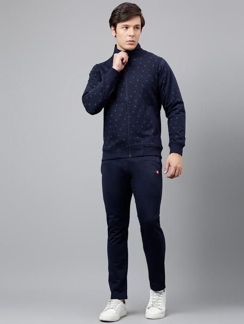 men printed stand collar full length track suit - 21765030 - Very Small Image - 1