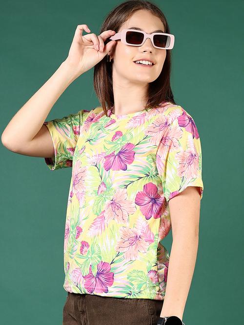 Women Printed Short Sleeve Regular Fit T-shirt - 21765438 - Very Small Image - 1