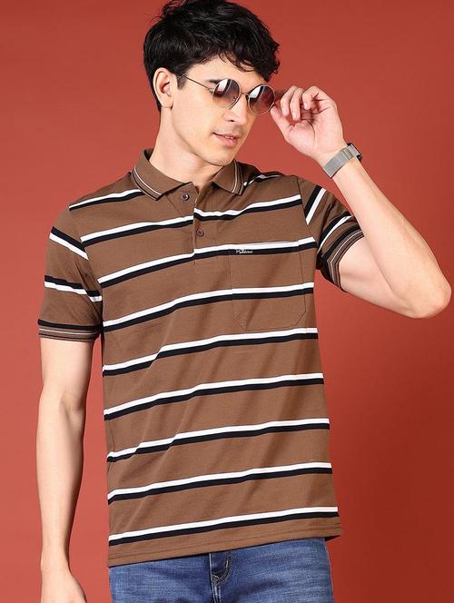 men striped short sleeve regular fit polo t-shirt - 21765518 - Very Small Image - 1
