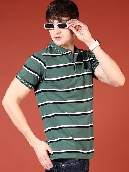 men striped short sleeve regular fit polo t-shirt - 21765519 - Very Small Image - 1