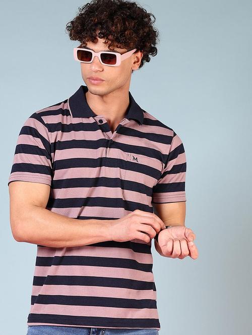 men striped short sleeve regular fit polo t-shirt - 21765560 - Very Small Image - 1