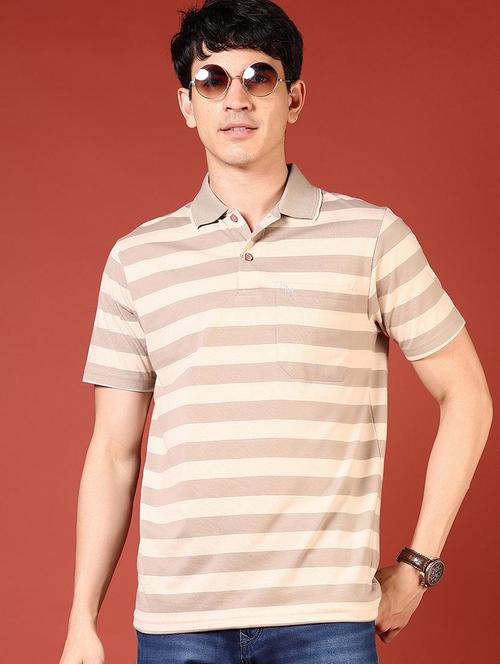 men striped short sleeve regular fit polo t-shirt - 21765561 - Very Small Image - 1