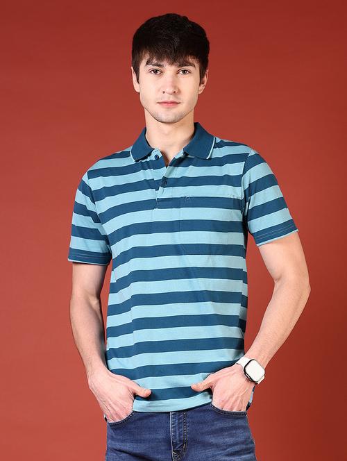 men striped short sleeve regular fit polo t-shirt - 21765619 - Very Small Image - 1