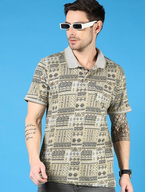 men printed short sleeve regular fit polo t-shirt - 21765651 - Very Small Image - 1