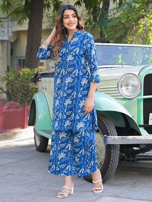 women printed ethnic co-ord set - 21765731 - Very Small Image - 1