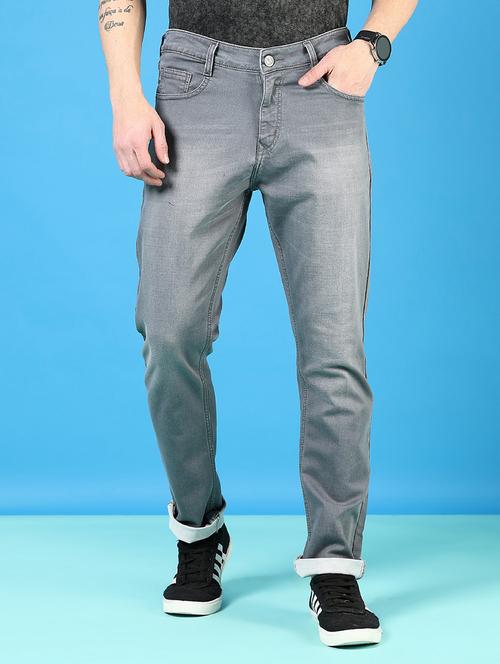 Men Washed Mid Rise Full Length Tapered Jeans - 21765824 - Very Small Image - 1