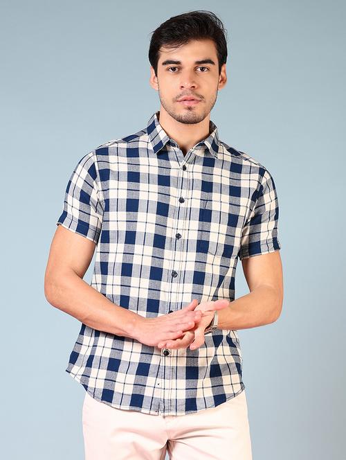 men checkered short sleeve regular fit casual shirt - 21765926 - Very Small Image - 1