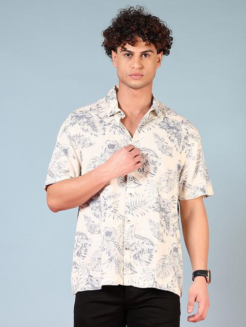 men printed short sleeve regular fit casual shirt - 21765939 - Very Small Image - 1