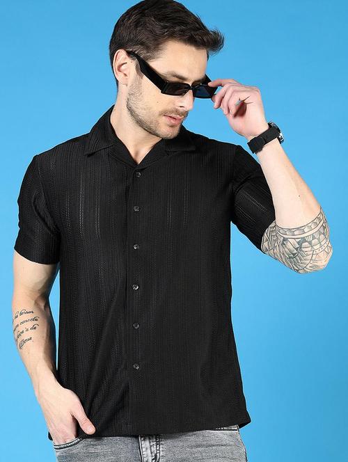 men solid short sleeve regular fit casual shirt - 21765991 - Very Small Image - 1