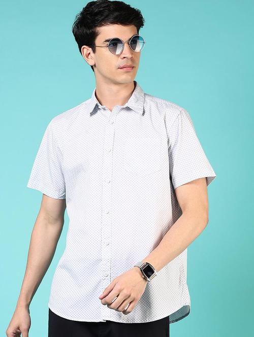 men printed short sleeve regular fit casual shirt - 21766001 - Very Small Image - 1
