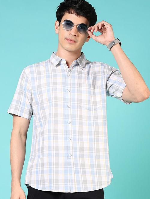 men checkered short sleeve regular fit casual shirt - 21766003 - Very Small Image - 1