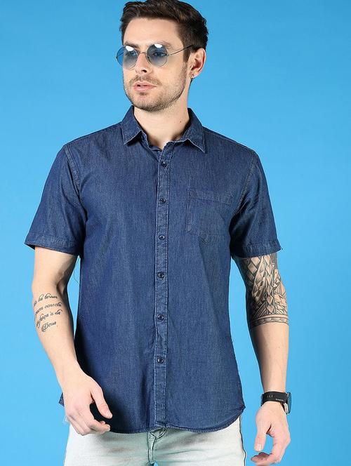 men solid short sleeve regular fit casual shirt - 21766008 - Very Small Image - 1