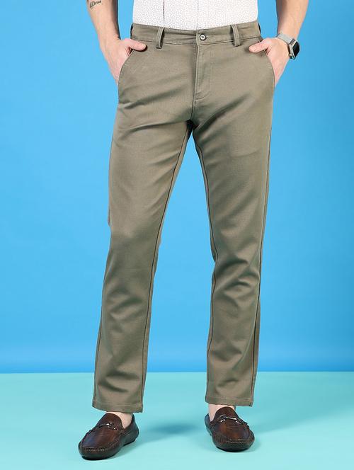 men mid rise solid flat front casual trouser - 21766267 - Very Small Image - 1