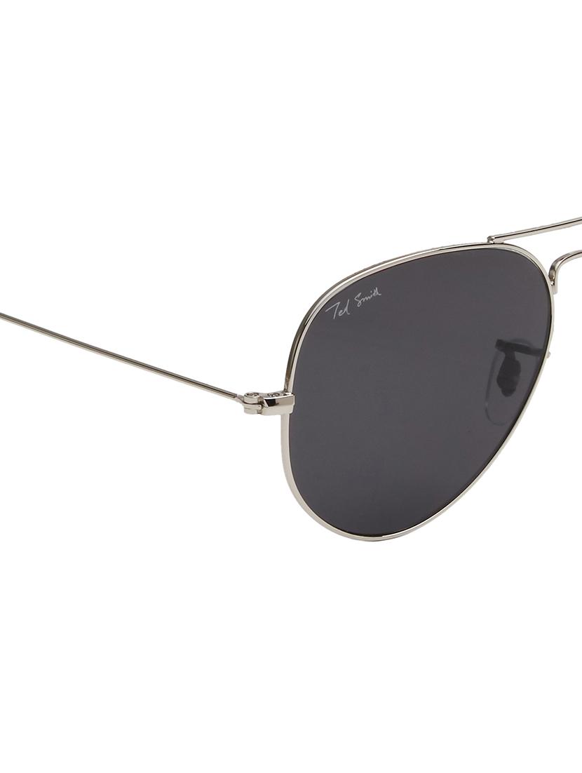 ted smith unisex black premium metal sunglasses with polarized lenses. - 21766367 - Standard Image - 5