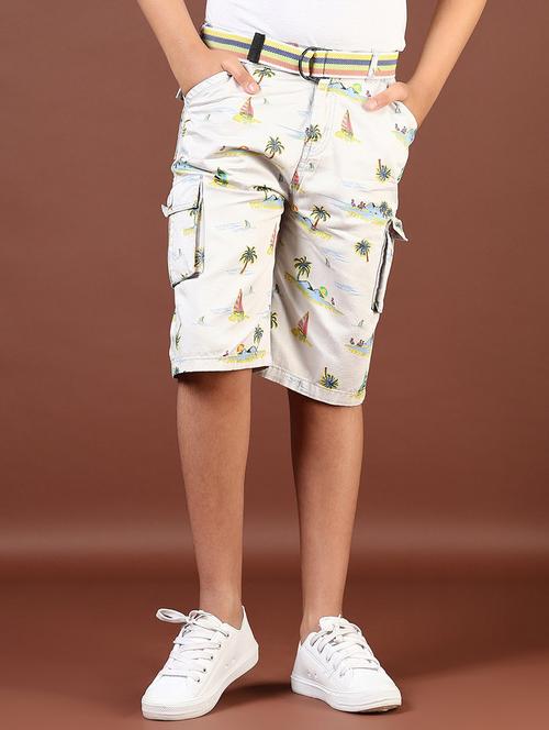 boys grey printed mid rise three-fourth shorts - 21766429 - Very Small Image - 1