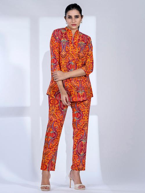 women three quarter sleeve ethnic co ord set - 21766728 - Very Small Image - 1