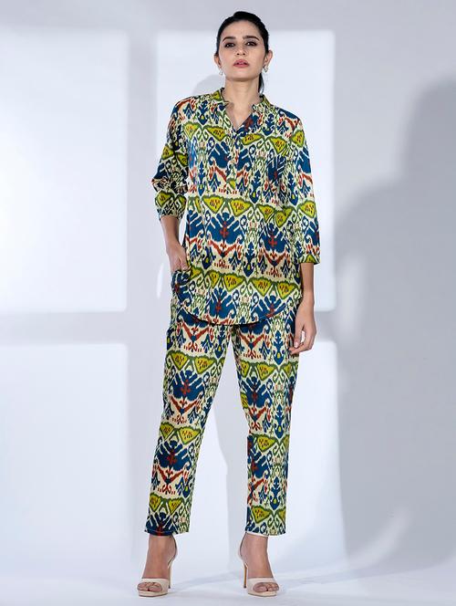 women three quarter sleeve ethnic co ord set - 21766733 - Very Small Image - 1