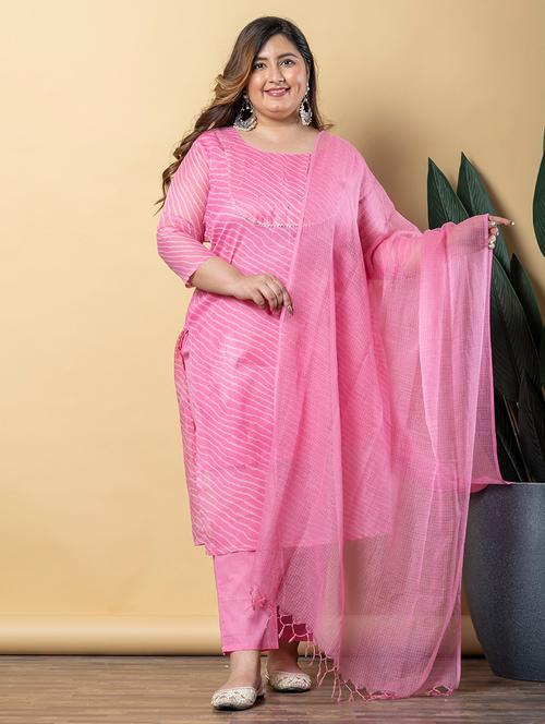 women three quarter sleeve kurta pant with dupatta set - 21766874 - Very Small Image - 1