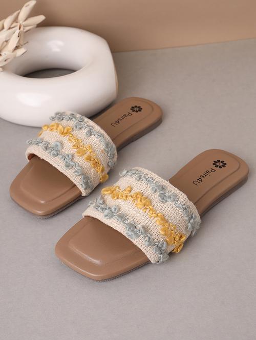 women embroidered slip on flat sandal - 21767614 - Very Small Image - 1