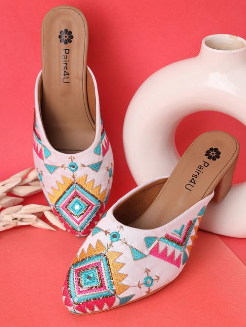 women embroidered slip on mules - 21767622 - Very Small Image - 1