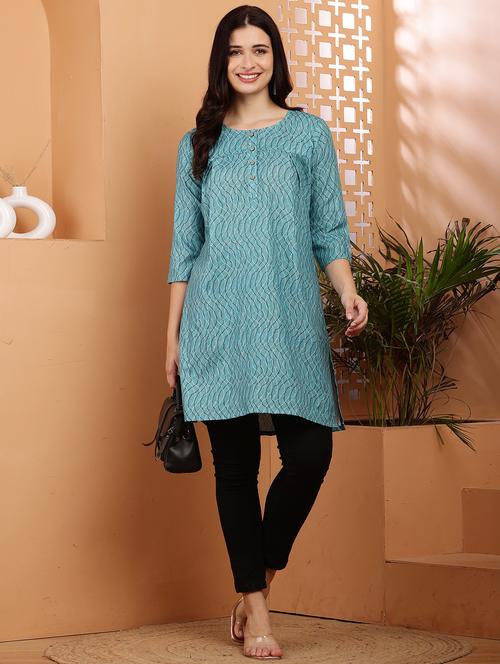 women printed three quarter sleeve straight kurta - 21767672 - Very Small Image - 1