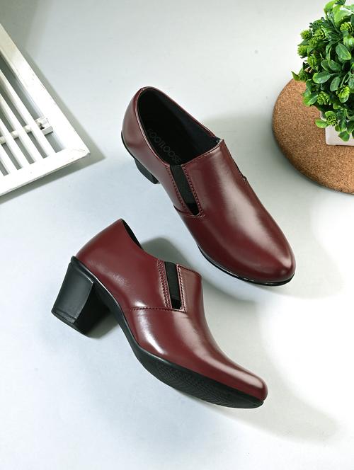 women maroon slip on formal shoe - 21767949 - Very Small Image - 1