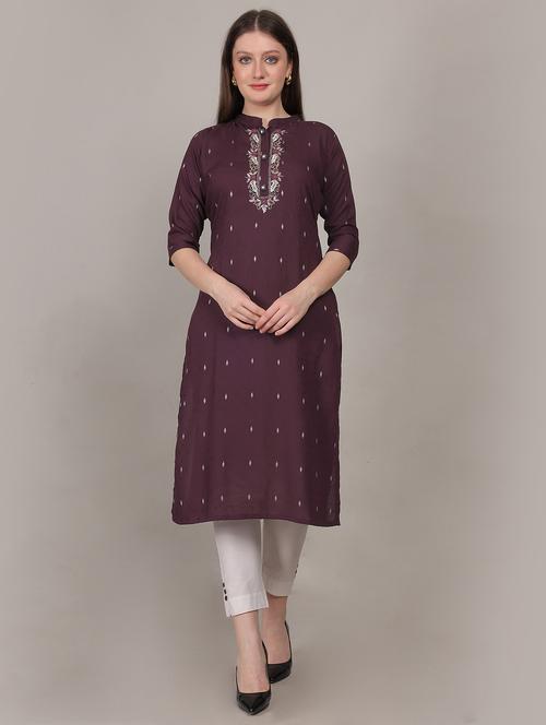 women three quarter sleeve straight kurta - 21768109 - Very Small Image - 1