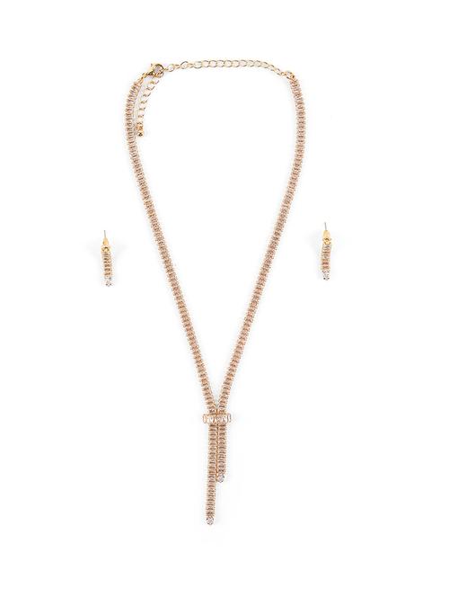 alloy gold necklace earring jewellery set - 21775564 - Very Small Image - 1