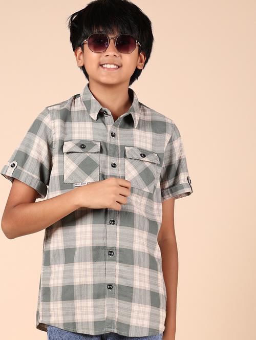 boys checkered short sleeve casual shirt - 21784512 - Very Small Image - 1
