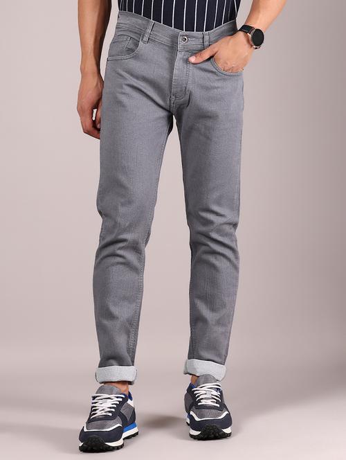 men grey solid slim fit jean - 21784554 - Very Small Image - 1