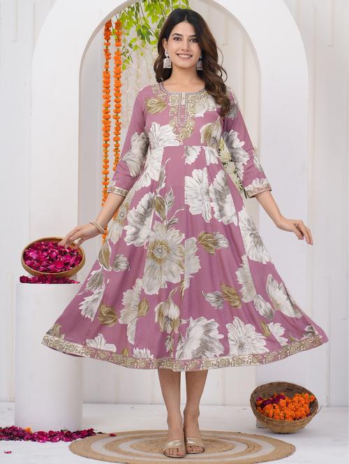 women embroidered three quarter sleeve ethnic dress - 21785048 - Very Small Image - 1