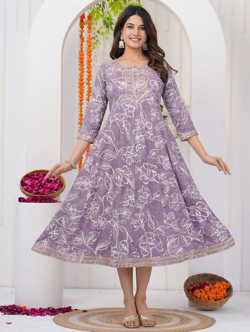 women embroidered three quarter sleeve ethnic dress - 21785055 - Very Small Image - 1