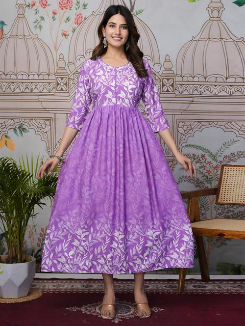 women embroidered three quarter sleeve ethnic dress - 21785114 - Very Small Image - 1