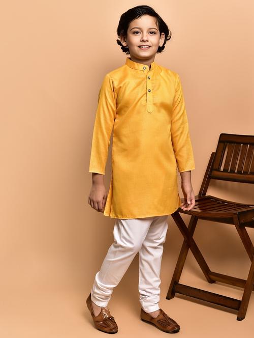 boy solid long sleeves kurta pyjama set - 21785309 - Very Small Image - 1